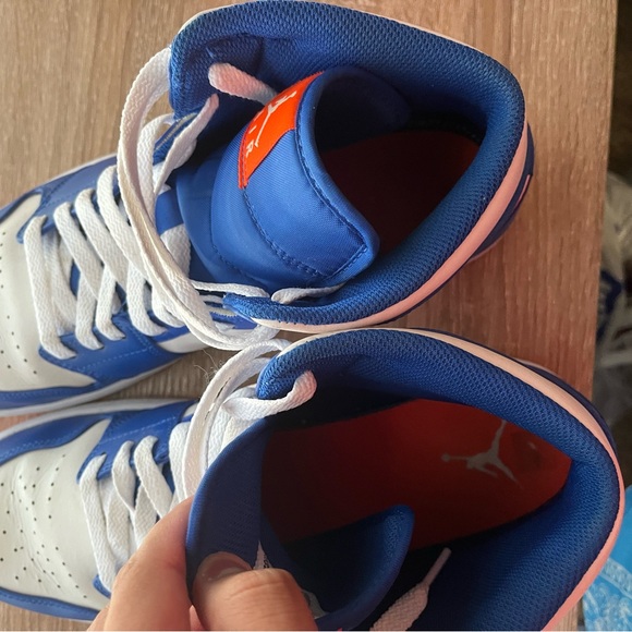 Nike Air Jordan 1 Mid NY Knicks "Wheaties" Blue Orange FD1029-400 Men's Size 12 - Picture 3 of 8